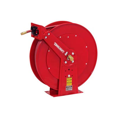 Reelcraft 81100 OLP 3/8"x100' 300 PSI Spring Retractable Dual Pedestal Hose Reel