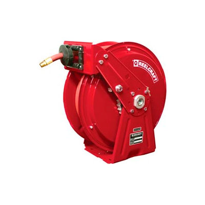Reelcraft DP7850 OMP 1/2"x50' 3000 PSI Heavy Duty Spring Retractable Compact Dual Pedestal Hose Reel
