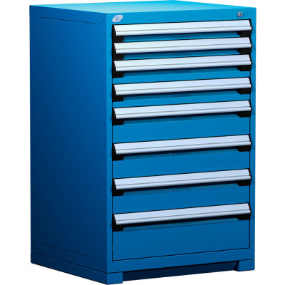 Armoire modulaire robuste Rousseau Metal®, 8 tiroirs, 30"L x 21"P x 46"H, Bleu Avalanche