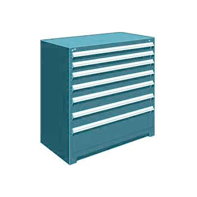 Armoire modulaire robuste en métal® Rousseau, 7 tiroirs, 48 » L x 27"P x 46"H, Bleu Everest