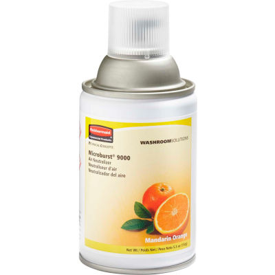 Rubbermaid® recharge d’aérosol Microburst 9000 - Orange Mandarine - FG402093 - Qté par paquet : 4