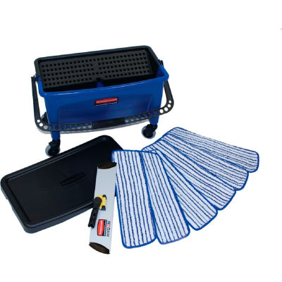 Rubbermaid® 18" Microfiber Finish Kit, Blue, 10 Gallon Capacité - FGQ050000000