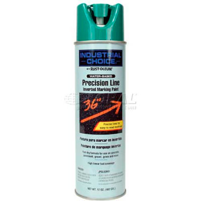 Rust-Oleum M1800 aqueux précision-ligne inversé marquage Peinture aérosol, sécurité vert - Qté par paquet : 12