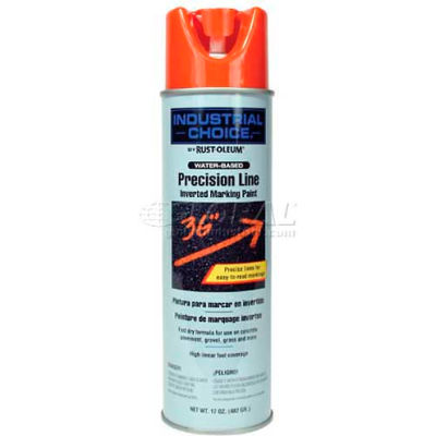 Rust-Oleum M1800 aqueux précision-ligne inversé marquage Peinture aérosol, alerte Orange - Qté par paquet : 12