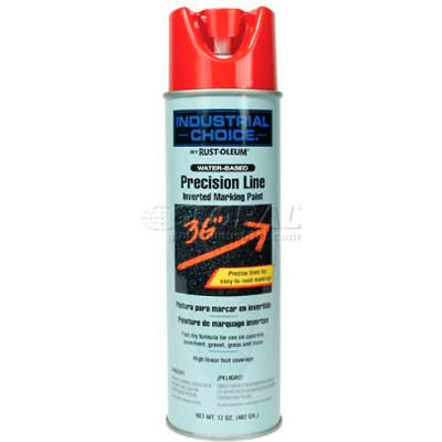 Rust-Oleum M1800 aqueux précision-ligne inversé marquage Peinture aérosol, rouge de sécurité - Qté par paquet : 12