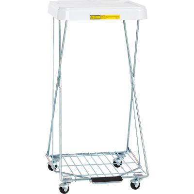 R&B Wire Products Rolling Healthcare Wire Hamper Stand w / Foot Pedal 2 Pack, acier, finition zinc