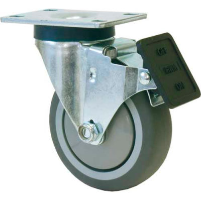 RWM Casters VersaTrac® 4" TPR Wheel Swivel Caster with Total Lock Brake - 27-RPB-0412-S-TLB