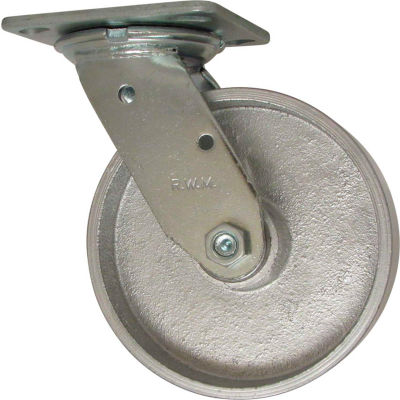 RWM Casters 46 Series 6" Cast Iron Wheel Swivel Caster - 46-CIR-0620-S