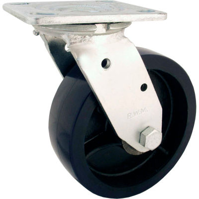 RWM Casters 46 Series 4" GT Wheel Swivel Caster with Optional Mounting Plate - 46-GTB-0420-S-41ST