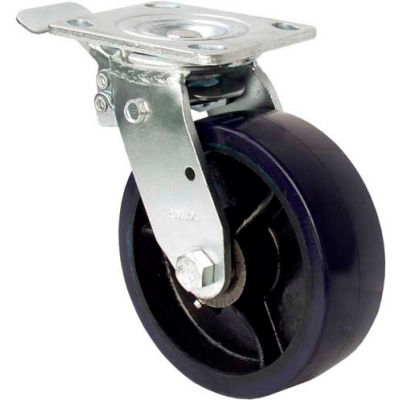RWM Casters 5" Signature™ Wheel Swivel Caster with Face Contact Steel Total Lock Brake
