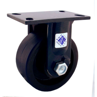 RWM Casters 75 Series 8" x 2-1/2" Cast Iron Wheel Rigid Caster - 75-CIR-0825-R