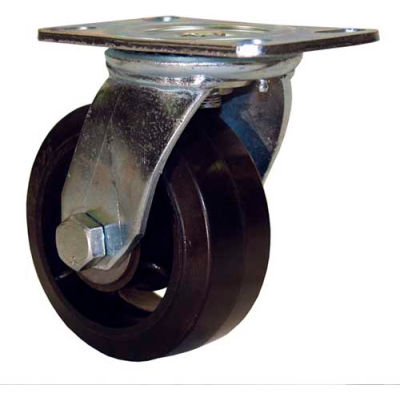 RWM Casters Economy 53 Series 8" Urethane on Iron Wheel Swivel Caster - E53-UIR-0825-S