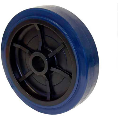 RWM Casters 8" x 2" Urethane on Polypropylene Wheel with Roller Bearing for 1/2" Axle - UPR-0820-08