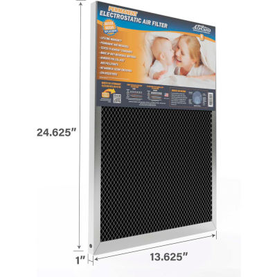 Filtre à air électrostatique permanent lavable Air-Care, 14 x 25 x 1 », MERV 8