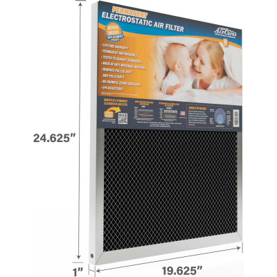 Filtre à air électrostatique permanent lavable Air-Care, 20 x 25 x 1 », MERV 8