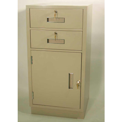 Cabinet de piédestal de Fenco Teller S-204R-je - 2 tiroirs droite charnières de porte 19" W x 19 « D x 38-1/2 » H gris