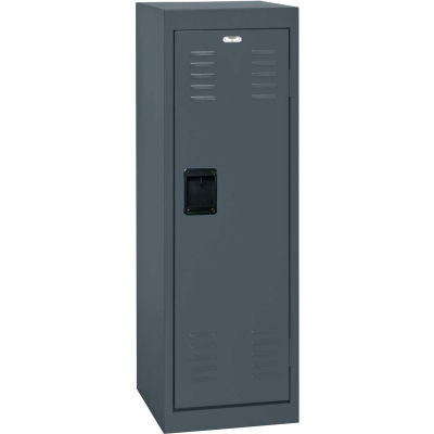 Sandusky Single Tier 1 Door Extra Wide Welded Steel Locker 15 Wx15 Dx48 H Charcoal Assembled B1735230 Globalindustrial Ca