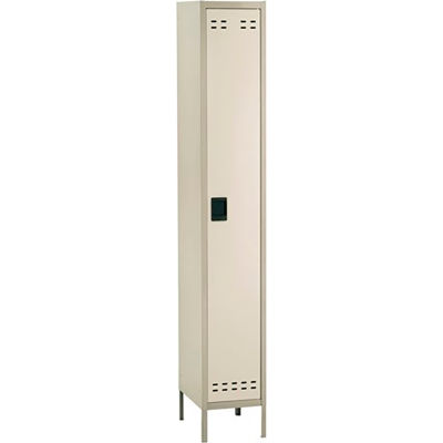 Safco® Single Tier 1 Door Steel Office Locker, 12"Wx18"Dx72"H, Two Tone Tan, Assembled