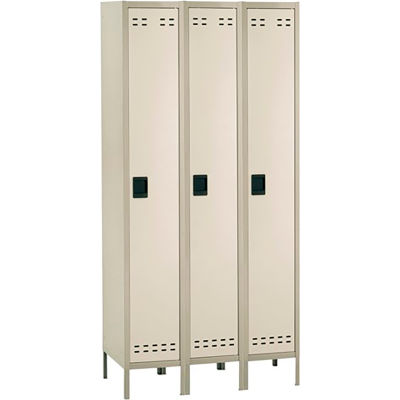 Safco® Single Tier 1 Door Steel Office Locker, 12"Wx18"Dx72"H, Two Tone Tan, Assembled