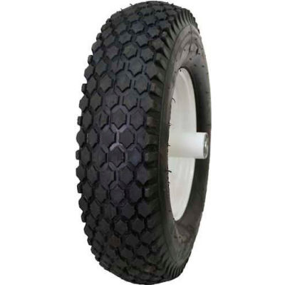 Pneu de brouette Sutong pneu ressources CT1010 & roue 4,1/3,5-4 - 4 plis - Goujon
