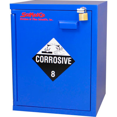 SciMatCo 2,5 Liter Acid Corrosive Cabinet, Manual Close, 1 Door, Plywood, 16-3/4"Wx15-3/4"Dx21-1/4"H