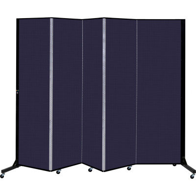 Screenflex 5 Panel Light-Duty Portable Room Divider, 6'5"H x 9'5"W, Couleur du tissu: Marine