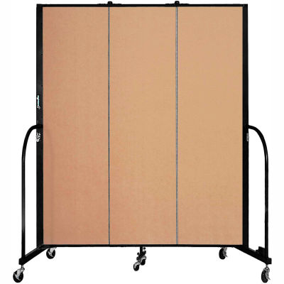 Screenflex 3 Panel Portable Room Divider, 6'8"H x 5'9"L, Fabric Color: Desert