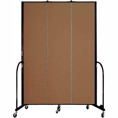 Screenflex 3 Panel Portable Room Divider, 8'H x 5'9"L, Fabric Color: Walnut