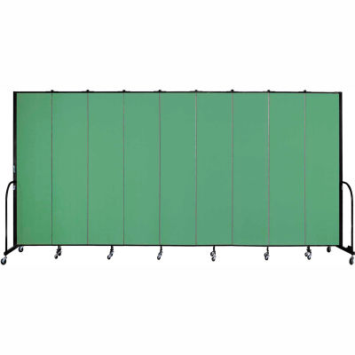 Screenflex 9 Panel Portable Room Divider, 8'H x 16'9"L, Fabric Color: Sea Green