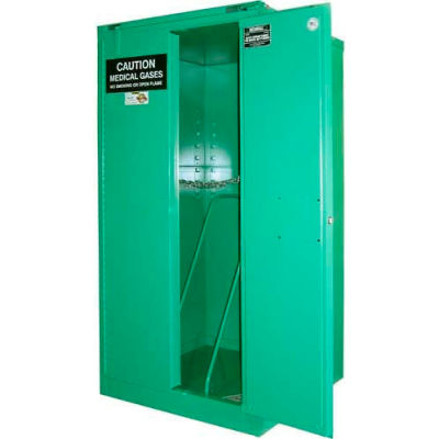 Securall® 9 H Cylinder Vertical Medical Fire Lined Gas Cabinet 34"Wx34"Dx67"H Self Close