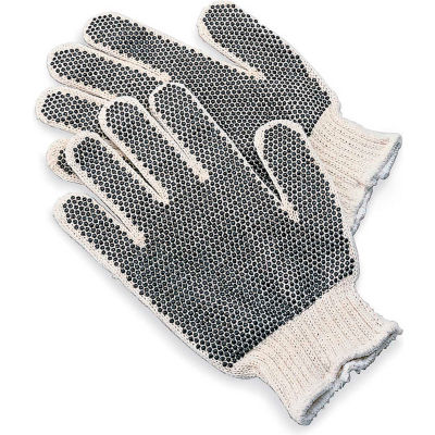 Knit Gloves With Black PVC Dot Grip