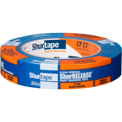 Shurtape® ShurRELEASE de 14 jours® Blue Painter’s Tape, Multi-Surface, Blue, 24mmx55m, 36/Case