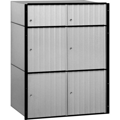 Boîte aux lettres en aluminium 2206 - 23-1/2" W x 15-1/2 « D x 30 » H, 6 portes, système Standard