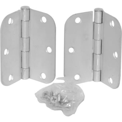 Butt Hinge 5/8" Round Corners 3-1/2" X 3-1/2" Dull Chrome - Pkg Qty 50