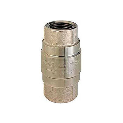 1/2" FNPT Nickel-Plated Brass Check Valve with Stainless Steel Poppet