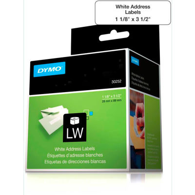 Étiquettes d’adresse de DYMO® LW 1 1/8 "x 3 1/2" noir sur blanc - Qté par paquet : 10