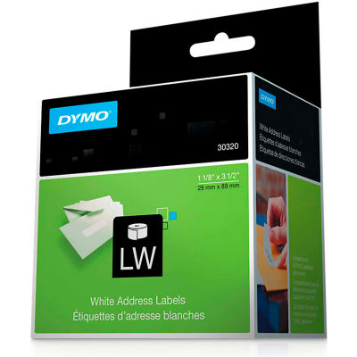 Étiquettes d’adresse de DYMO® LW 1 1/8 "x 3 1/2" noir sur blanc