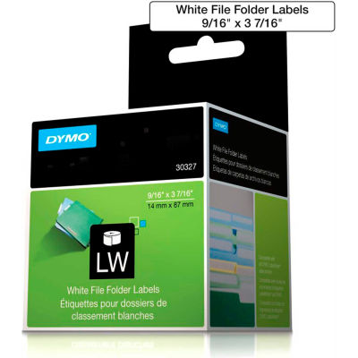 Étiquettes DYMO® LW fichier dossier, 1-jusqu'à 9/16 "x 3 7/16" noir sur blanc