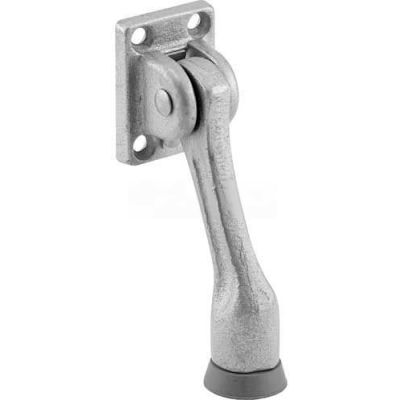 Door Stop, Spring Loaded, H.D. Iron, Aluminum Finish - 658-1013 - Pkg Qty 2