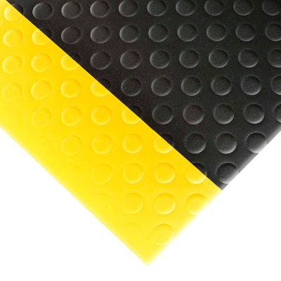 NoTrax® Bubble Sof-Tred™ Anti Fatigue Mat 1/2" Épais 3' x 12' Frontière Noire/Jaune