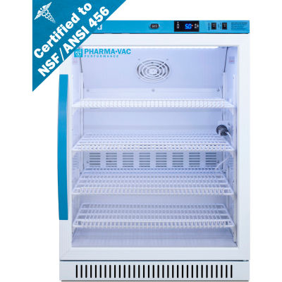 Accucold ADA Hauteur Réfrigérateur à vaccins, 6 pi³ Capacité, 119 lb. poids, porte vitrée