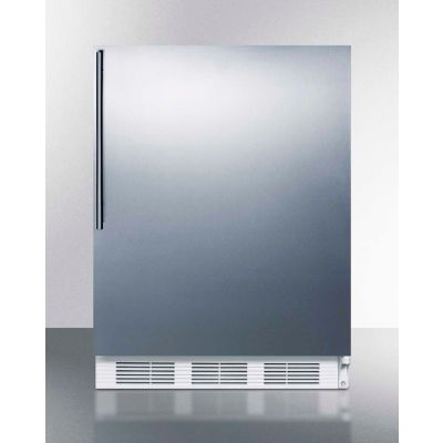 Summit Réfrigérateur-congélateur encastrable sous le comptoir avec poignée verticale, 5,1 pi³ cap., blanc