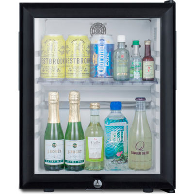 Summit Compact Minibar W / Glass Door & Front Lock 15-7/8"W X 16-3/4"D X 20-1/4"H