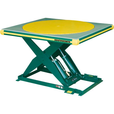 Table élévatrice à ciseaux hydraulique électrique Southworth® avec plateau tournant 48 x 48 3500 lb Cap.
