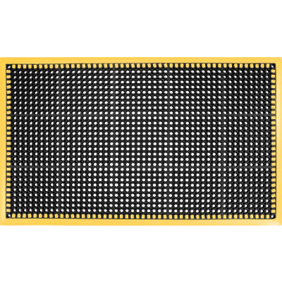 Tapis de drainage industriel™ global, 2'W x 3'L, 7/8" d’épaisseur, bordure noire/jaune