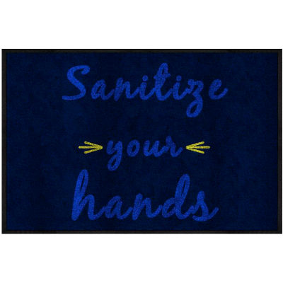 Assainissez vos mains - Tapis de message Mat 3/8" Épais 2' x 3' Bleu marine/Noir