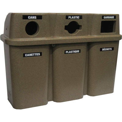 Système de recyclage de Trio Bullseye - 30 gallons par conteneur - Couvercle de grès