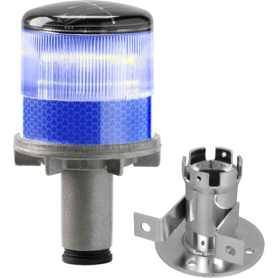 3337-00004 Lumières stroboscopiques à LED alimentées par l’énergie solaire, ampoule bleue