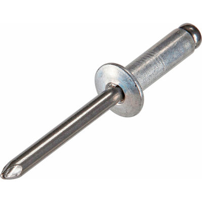 Rivet pop aveugle - 3/16 x 6-2 - Tête de bouton - Jusqu'à 1/8" Grip - Aluminium/acier - É.-U. - Paquet de 500