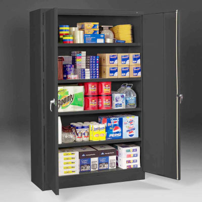 Tennsco® Armoire de rangement robuste Jumbo de calibre 20, 48 po L x 24 po P x 78 po H, noir